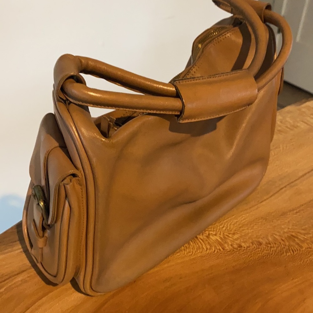 Vintage Miu Miu leather bag handbag brown EUC